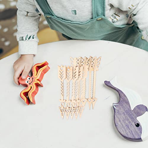 SEWACC 10pcs Unfinished Arrows Wood Pieces Wooden Shape Cutouts DIY Blank Wood Sign Arrows Cutout Embellishment for Wedding Birthday Party