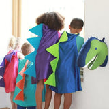QIAONIUNIU Dinosaur Dragon Cape and Gauntlets Halloween Costume Boy Girl Toddler Dress Up Clothes 2-6 Years Old Color Light Blue QIAONIUNIU