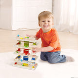 Wooden Marbles Run Ball Drop Toys 8-Tier Rolling Tower Toys with 16 Balls Ramp Whirling Game Educational Learning Toys for Gifts 3 4 5 6 7 8 Years Ark miido