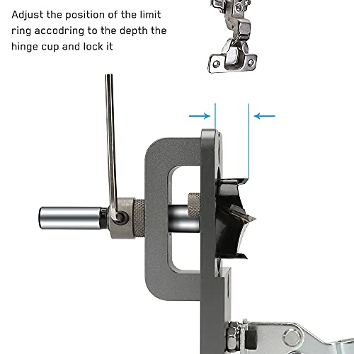 KKUYT 35mm Concealed Hinge Jig, Accurate Locking Hinge Drilling Jig Hole Guide Hole Puncher Locator Woodworking Tool for Door Cabinets Hinges - WoodArtSupply