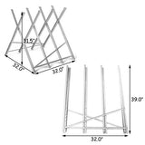 Goplus Portable Folding Sawhorse, Adjustable Steel Sawbuck for Firewood, Heavy Duty 220 lbs Sawhorse Work Table, Lightweight Log Wood Cutting Saw Goplus