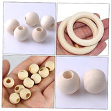 VILLCASE 1 Set Beaded Wood Ring Set Macrame Kits Macrame Making Tool Unfinished Smooth Wooden Ring Natural Wood Rings Small Wood Rings for Macrame VILLCASE