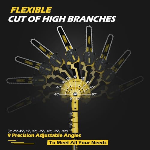 TROOZY Cordless Pole Saw & Mini Chainsaw 2-IN-1, 21V 3Ah Battery Powered 6 Inch Brushless Electric Rotatable Pole Saw, 15-Foot Max Reach & Troozy