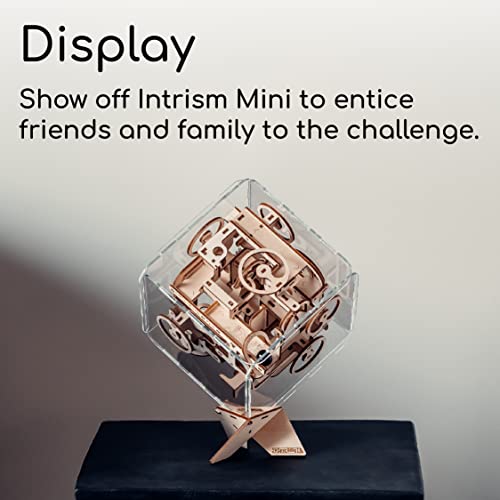 Intrism Mini - 3D Puzzle & Wooden Marble Maze for Kids & Adults, Ages 12+, Labyrinth Gravity Maze Game - Brain Teaser Gift, 6" Maze Cube Puzzle Box Intrism