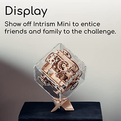 Intrism Mini - 3D Puzzle & Wooden Marble Maze for Kids & Adults, Ages 12+, Labyrinth Gravity Maze Game - Brain Teaser Gift, 6" Maze Cube Puzzle Box