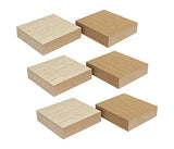 6 Pack Thick Wooden Blocks Unfinished MDF Wood Squares for Crafts Memorial Sign(4x4x1 in) Cregugua