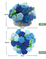 BAZIMA DIY Felt Flower Art Craft Kit, DIY Felt Blue Rose Pot Bonsai Kit, Floral Gifts,Beginner Craft Kit,Arrange Pre-Cut Felt Flowers and Foliage BAZIMA ALICE