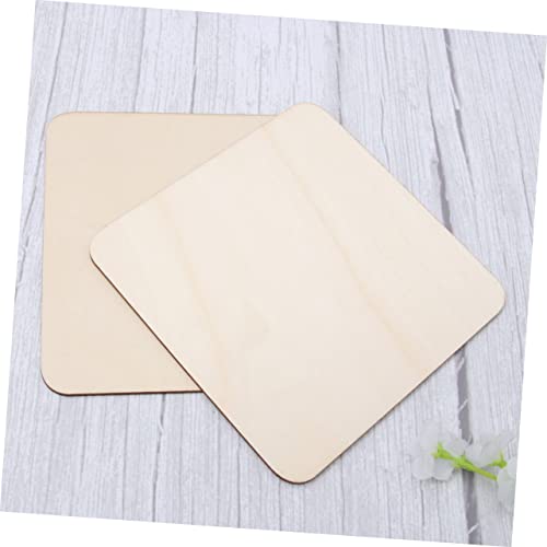NOLITOY 5pcs Pieces Wood Pieces Plywood Sheet DIY Crafts Unfinished Wooden Piece DIY Wood Piece Square Wood Slice Wood Chips Decorate Bamboo Square NOLITOY