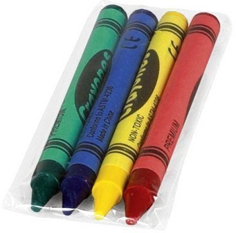 Crayola 4 Pack Full Size Crayons Party Favors Bundle of 12 4 Packs (Contains Blue, Red, Green, Yellow) Crayola