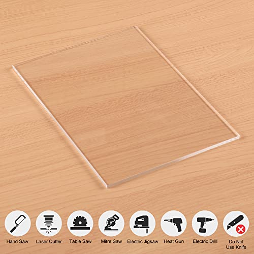 KAITELA 10 Pack Clear Acrylic Sheet 5" x 7" Cast Plexiglass Panel 1/8" Thick (3mm) Transparent Plastic Sheets for Sign, Craft, Display Projects, KAITELA