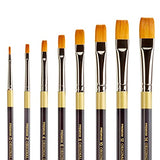 KINGART Original Gold Aqua Acrylic Handle 9300A Series, Beveled Edge Scraper, Premium Golden Taklon,100% Synthetic, Multimedia Artist Brushes, Gift KINGART