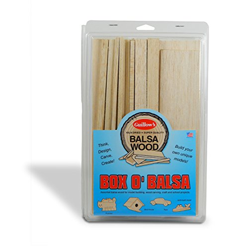 Guillow's Box O' Balsa Model Kit, Small, Random Sizes, 1-Pound Box Guillow's