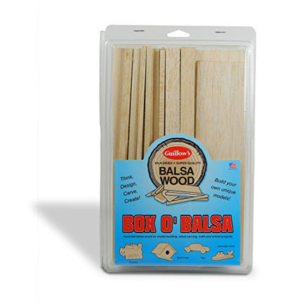 Guillow's Box O' Balsa Model Kit, Small, Random Sizes, 1-Pound Box