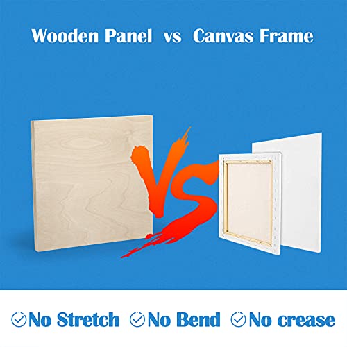 Falling in Art Unfinished Birch Wood Canvas Panels Kit, Falling in Art 4 Pack of 10x10’’ Studio 3/4’’ Deep Cradle Boards for Pouring Art, Crafts, Falling in Art