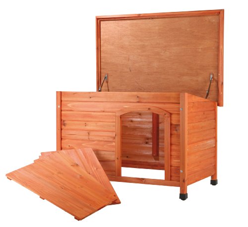 TRIXIE Large natura Classic Outdoor Dog House, Weatherproof Finish, Elevated Floor, Brown 45.5 x 31 x 32.25 inch TRIXIE