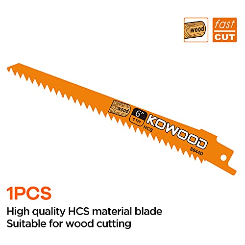 6-Inch Metal/Wood Saw Blades for Reciprocating/Sawzall Saws by KOWOOD for Dewalt,Bosch, Black & Decker, Makita, 6 PCS KOWOOD