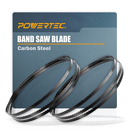 POWERTEC 59-1/2 Inch Bandsaw Blades for Woodworking, 3/8" x 18 TPI Band Saw Blades for Sears Craftsman, B&D, Ryobi, Delta and Skil 9" Band Saw, 2 POWERTEC
