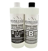 Quick Coat 1 Quart Epoxy Kit (Stone Coat Countertops) - Fast-Curing Epoxy Resin Kit for River Tables, Geodes, Wood Sealing, Tumblers, 3D Objects, and Stone Coat Countertops