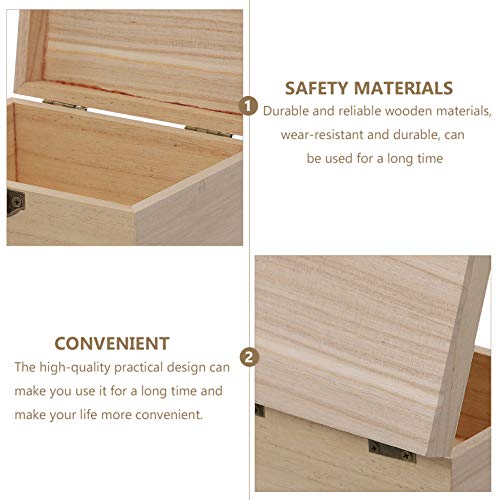 6pcs Boxes wooden box with lock unfinished wooden jewelry case wood watch display Unfinished Treasure Chest ring case display paint container Kisangel