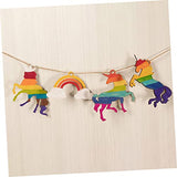 Parliky 1 Set Unicorn Chips Unfinished Wood Slices Rustic Wooden Embellishments Wooden Rainbow to Wood Shapes Craft Wood Trim Unicorn Wood Cutout for Parliky