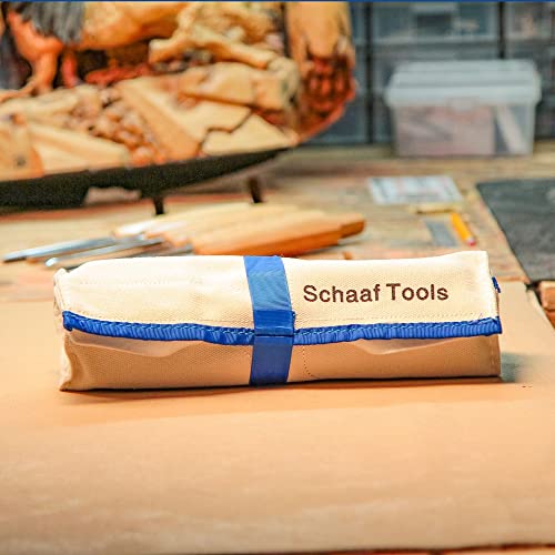 Schaaf Wood Carving Tools Set of 7 | Chisel set with Canvas Case | Gouges and Carving Chisels Set for Beginners and Professionals | Razor Sharp CR-V - WoodArtSupply