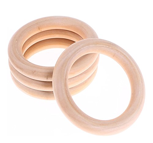 Penta Angel 10Pcs 70mm/2.75" Natural Unfinished Large Wooden Rings Circle Wood Pendant Connectors for DIY Projects Jewelry and Craft Making - WoodArtSupply