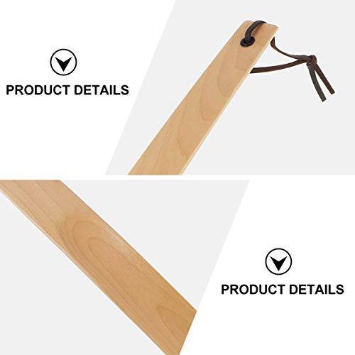 EXCEART Wood Shoe Horn Long Handle Practical Wood Shoehorns for Men Women and Kids EXCEART
