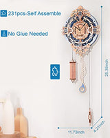 ROBOTIME Clock Wooden Puzzle, 3D Puzzle for Adults Wooden Metal Mechanical Model Clock Kits to Build, Hobbies Gift for Men Aesthetic DIY Decoration ROBOTIME