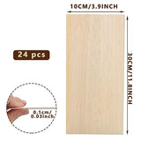 24 Pack Unfinished Basswood Sheets, 12 x 4 x 1/12 Inch Thin Plywood Wood Sheets, 2 mm Thick Basswood Sheets for Crafts, DIY Ornaments, Models SHUESS