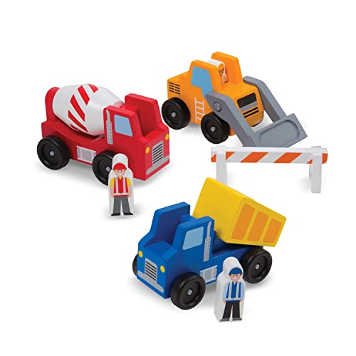 Melissa & Doug Construction Vehicle Wooden Play Set (8 pcs) - WoodArtSupply