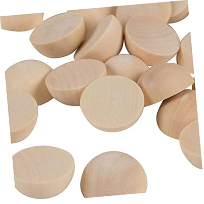 ABOOFAN 200 Pcs Unfinished Wooden Beads Half Wood Balls Half Wooden Beads 20mm Unfinished Wooden Balls DIY Garland Beads Wooden Half Balls Gnome