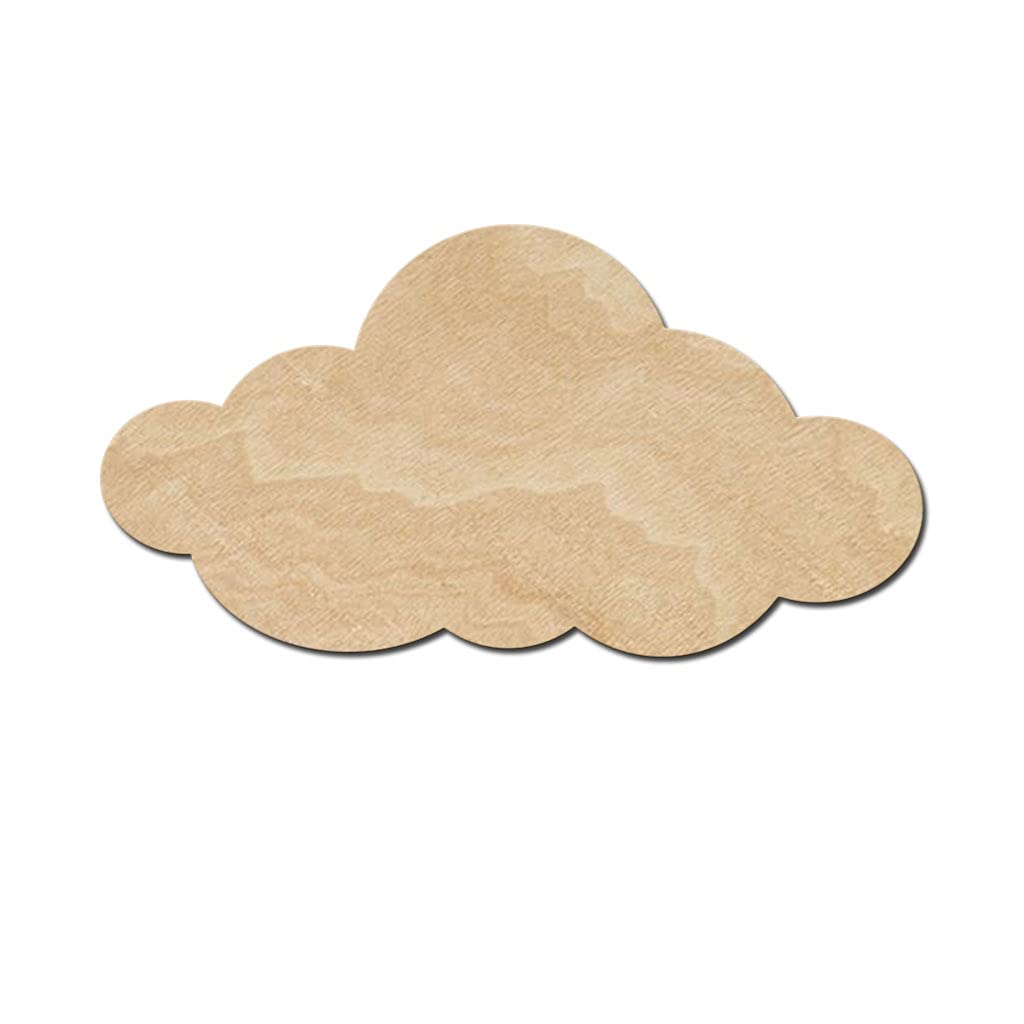 Cloud Wood Cutouts for crafts, Laser Cut Wood Shapes 5mm thick Baltic Birch Wood, Multiple Sizes Available - WoodArtSupply