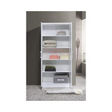 HODEDAH IMPORT Hodedah 2-Door Armoire with 4-Shelves Wardrobe, 17"D x 31.5"W x 73"H, White Hodedah