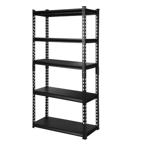 PACHIRA E-Commerce 5-Tier Garage Shelving Unit Heavy Duty Adjustable Storage Rack Metal Shelves for Kitchen, Garage, Office, 28" W x 12" D x 60" H - WoodArtSupply