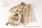 UGears Mechanical Models 3-D Wooden Puzzle - Mechanical Hurdy-Gurdy Musical Instrument UGEARS