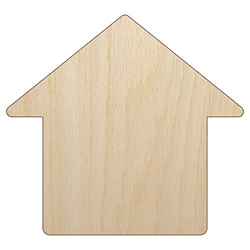 House Home Unfinished Wood Shape Piece Cutout for DIY Craft Projects - 1/4 Inch Thick - 6.25 Inch Size - WoodArtSupply