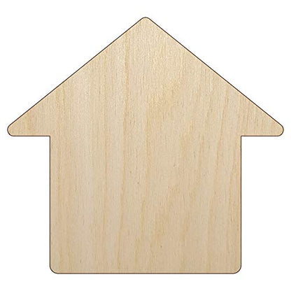 House Home Unfinished Wood Shape Piece Cutout for DIY Craft Projects - 1/4 Inch Thick - 6.25 Inch Size