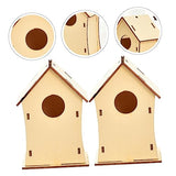 EXCEART 8 Pcs Christmas Wooden House Wood House Decor Birdhouse Kit Unfinished Wooden Bird Houses Christmas Tree Hanging Decoration Miniature Village EXCEART