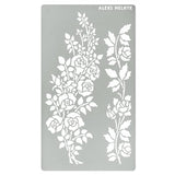 Aleks Melnyk No.269 Metal Stencil, Rose Flower Branch, Rose Vine, Swirls, Leaf Blossom, Small Stencil, 1 PC, Template for Wood Burning, Engraving, Aleks Melnyk