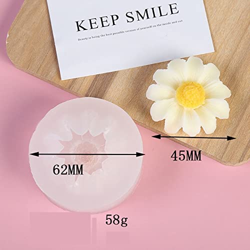 4 Pack Flower Mold Resin Mold Chamomile with Hole/Single Chamomile Flower/Four Daisy Flower in One/Single Daisy Flower Silicone Mold for Resin Candle