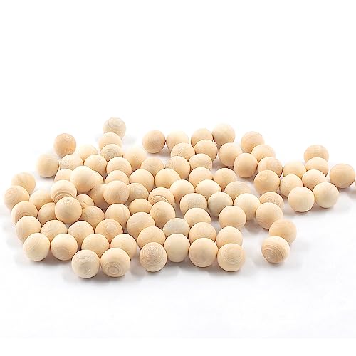 Uenhoy 100 Pcs Wooden Round Ball 3/8" (10mm) Unfinished Natural Wood Balls Wooden Spheres for Crafts and DIY Projects Uenhoy