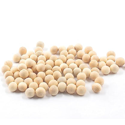 Uenhoy 100 Pcs Wooden Round Ball 3/8" (10mm) Unfinished Natural Wood Balls Wooden Spheres for Crafts and DIY Projects