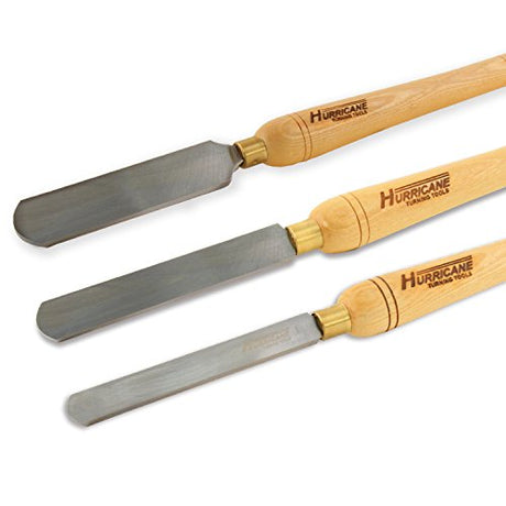 Hurricane Turning Tools, HSS, 3 Piece Round Nose Scraper Set (3/4", 1" and 1 1/2"), Standard Series Woodturning Tools Hurricane Turning Tools