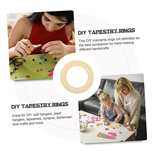 Operitacx 125 Pcs Handmade Wooden Ring Small Unfinished Rings Unfinished Wood Rings Craft Rings Smooth Wood Rings Macrame Wood Rings Wood Rings Operitacx