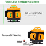 Angel Kiss Laser Level Self Leveling 4x360° 4D Green Cross Line Laser Tool for Construction and Picture Hanging, 2 Rechargeable Battery, Remote Angel Kiss