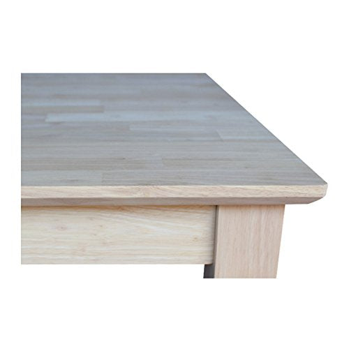 IC International Concepts Solid Wood Top Bar Height Table, Unfinished IC International Concepts
