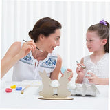 BESPORTBLE 10pcs White Rabbit Ornament Easter Unfinished Rabbit Cutouts Easter Wood Cutouts Blank Bunny Cutout Easter Wood Slice Blank Flags Wooden BESPORTBLE