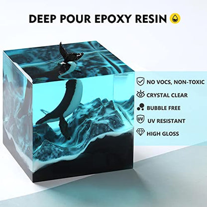 Magicfly Deep Pour Epoxy Resin 2-4 Inch, 3 Gallon Epoxy Resin Kit with Pump, Art Casting Resin for River Table Tops, Bar Top, Wood, 2:1 Crystal Clear - WoodArtSupply