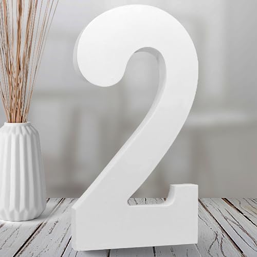 8 Inch White Wood Numbers, Unfinished Wood Numbers for Wall Decor Decorative Standing Numbers Slices Sign Board Decoration for Craft Home Party - WoodArtSupply