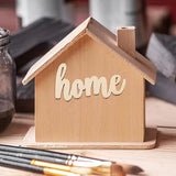 Amosfun 15pcs Unfinished Wooden Letters Sign Home Wood Cutout Sign Tabletop Decor Sign for Painting DIY Crafts Decorations Amosfun